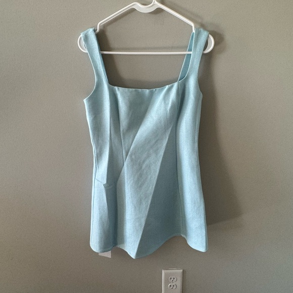 REVOLVE Blue Backless Tie Front A-line Dress - Picture 3 of 6